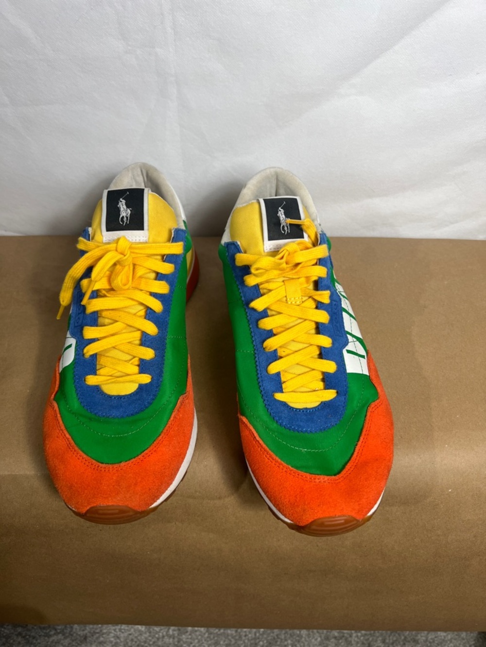 Polo by Ralph Lauren Multicolor Retro Runner Sneakers - Green Blue Orange Yellow
